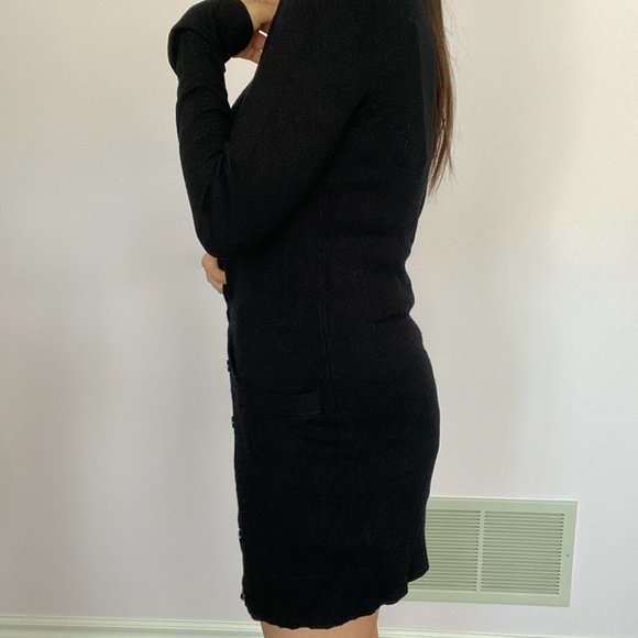 Long Black Button-Down Cardigan - Picture 5 of 7